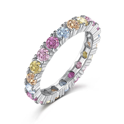 [Echo Fine ]Dazzling Lustrous Round Cut Tennis Ring