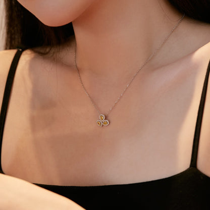 [Echo Fine ]Elegant Flower Shape Pear Cut Necklace
