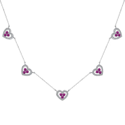 [Echo Fine ]Sparkling Five Heart Necklace