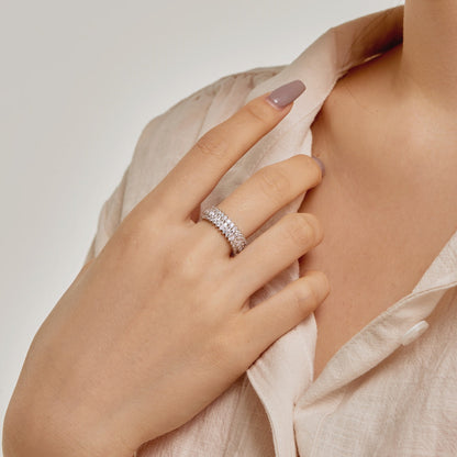 [Echo Fine ]Ornate Colorful Radiant Cut Daily Ring