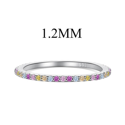 [Echo Fine ]Ornate Colorful Round Cut Tennis Ring