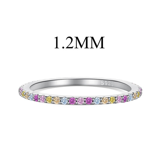 [Echo Fine ]Ornate Colorful Round Cut Tennis Ring