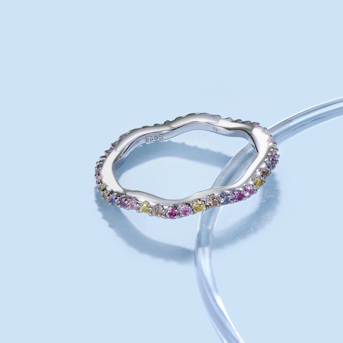 [Echo Fine ]Dainty Colorful Round Cut Party Ring