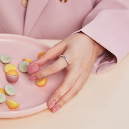 [Echo Fine ]Unique Scintillating Round Cut Daily Ring