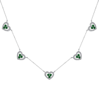 [Echo Fine ]Sparkling Five Heart Necklace