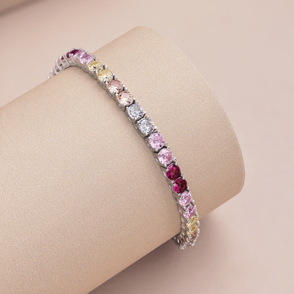 [Echo Fine ]Radiant Colorful Round Cut Tennis Bracelet