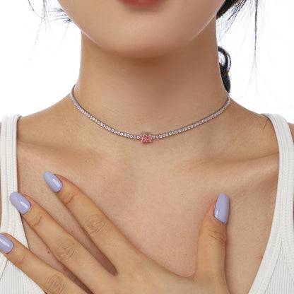 [Echo Fine ]1.0 Carat Shining Oval Cut Necklace