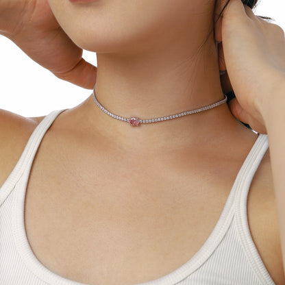 [Echo Fine ]1.0 Carat Shining Oval Cut Necklace