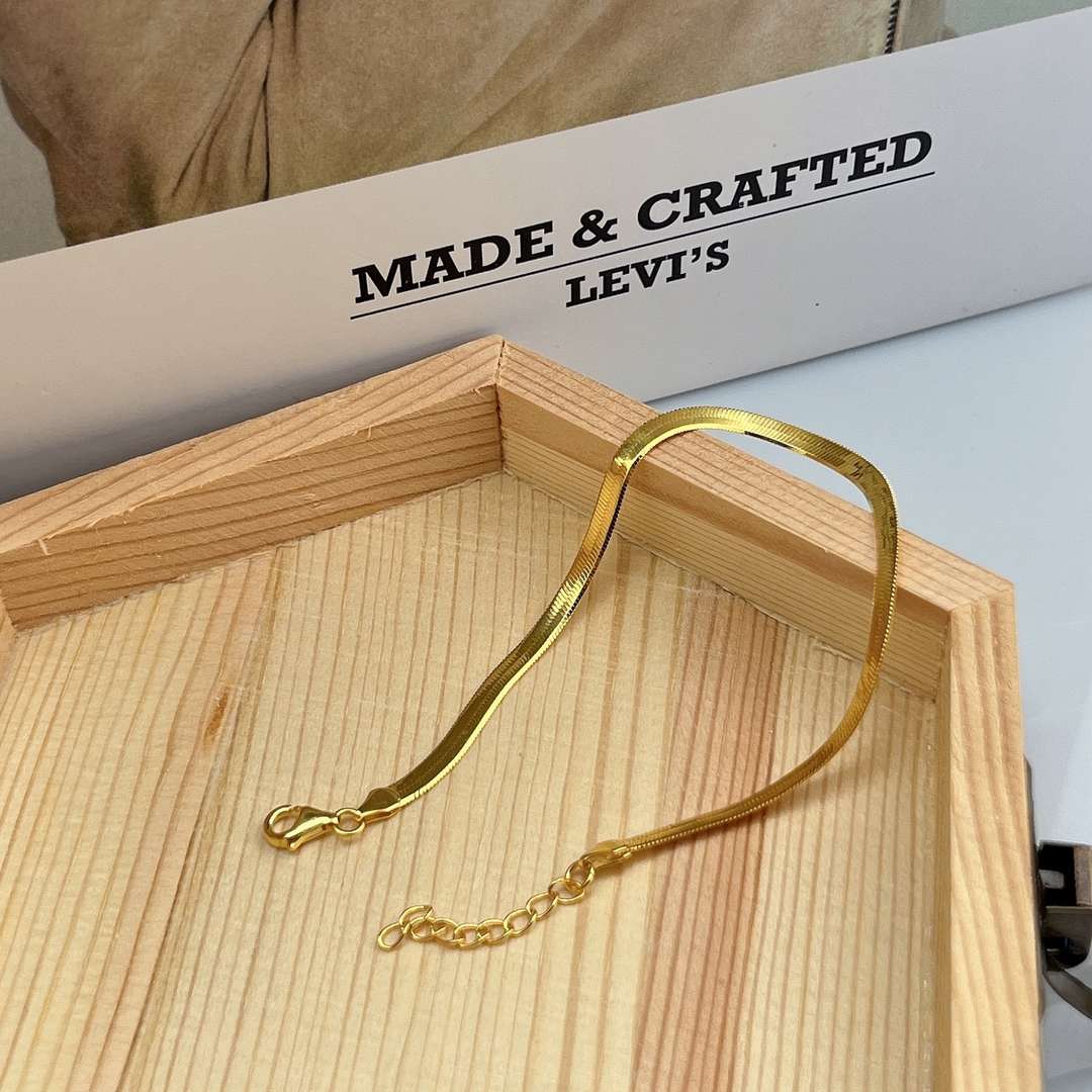 [Echo Fine ]Flat Snake Bone Chain Blade Necklace