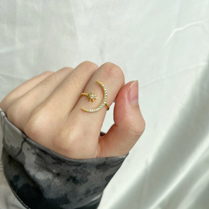 [Echo Fine ]Eternity Moon & Star Ring