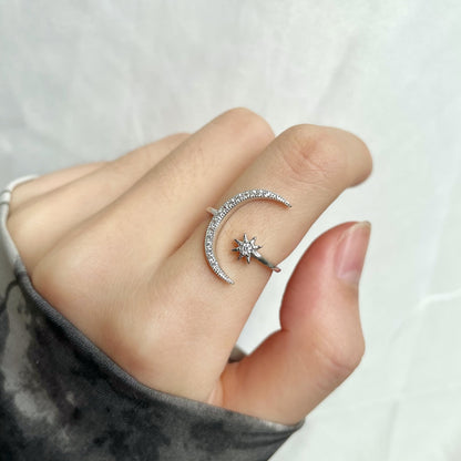 [Echo Fine ]Eternity Moon & Star Ring