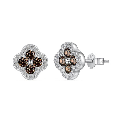 [Echo Fine ]Four-Leaf Clover Flower Shaped Earrings