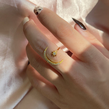 [Echo Fine ]Eternity Moon & Star Ring
