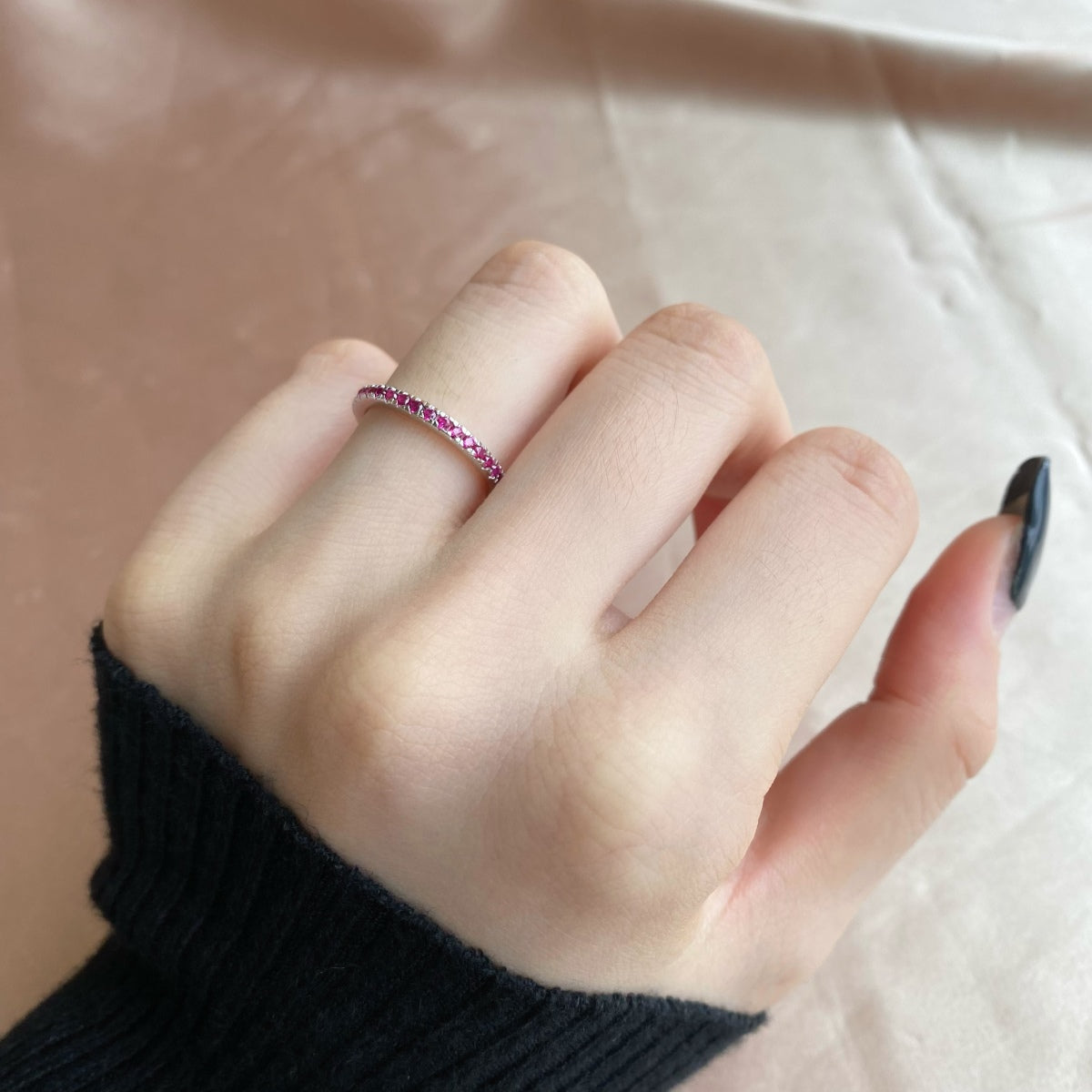 [Echo Fine ]Delicate Sparkling Round Cut Daily Ring