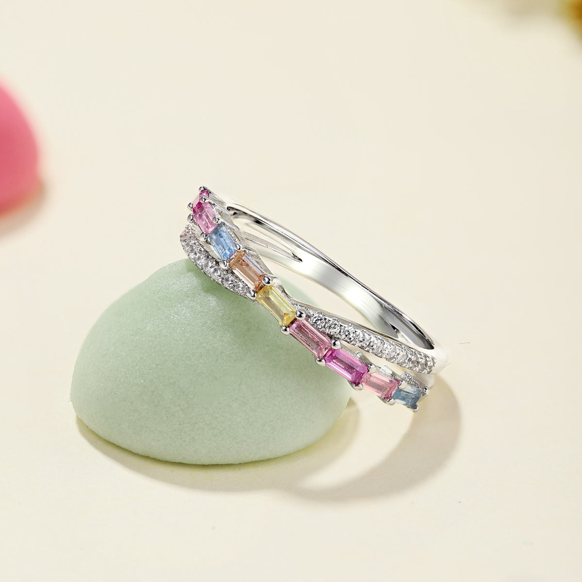 [Echo Fine ]Energetic Elegant Radiant Cut Party Ring