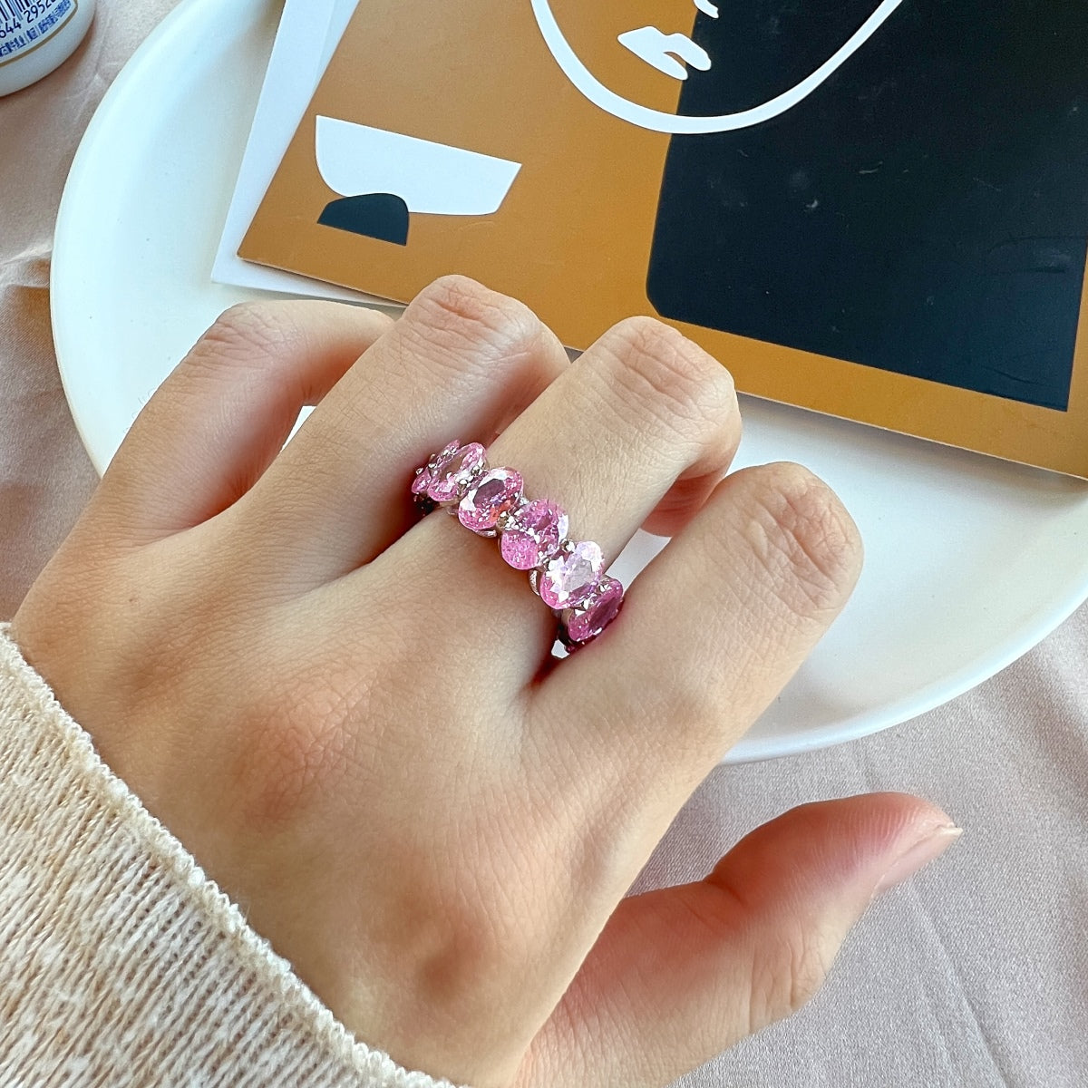 [Echo Fine ]Dainty Elongated Cushion Cut Tennis Ring