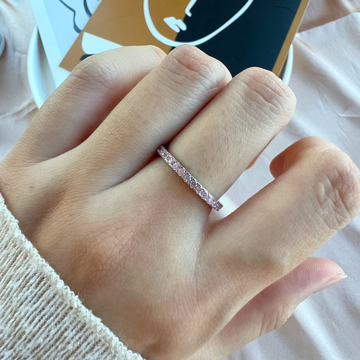 [Echo Fine ]Delicate Sparkling Round Cut Daily Ring