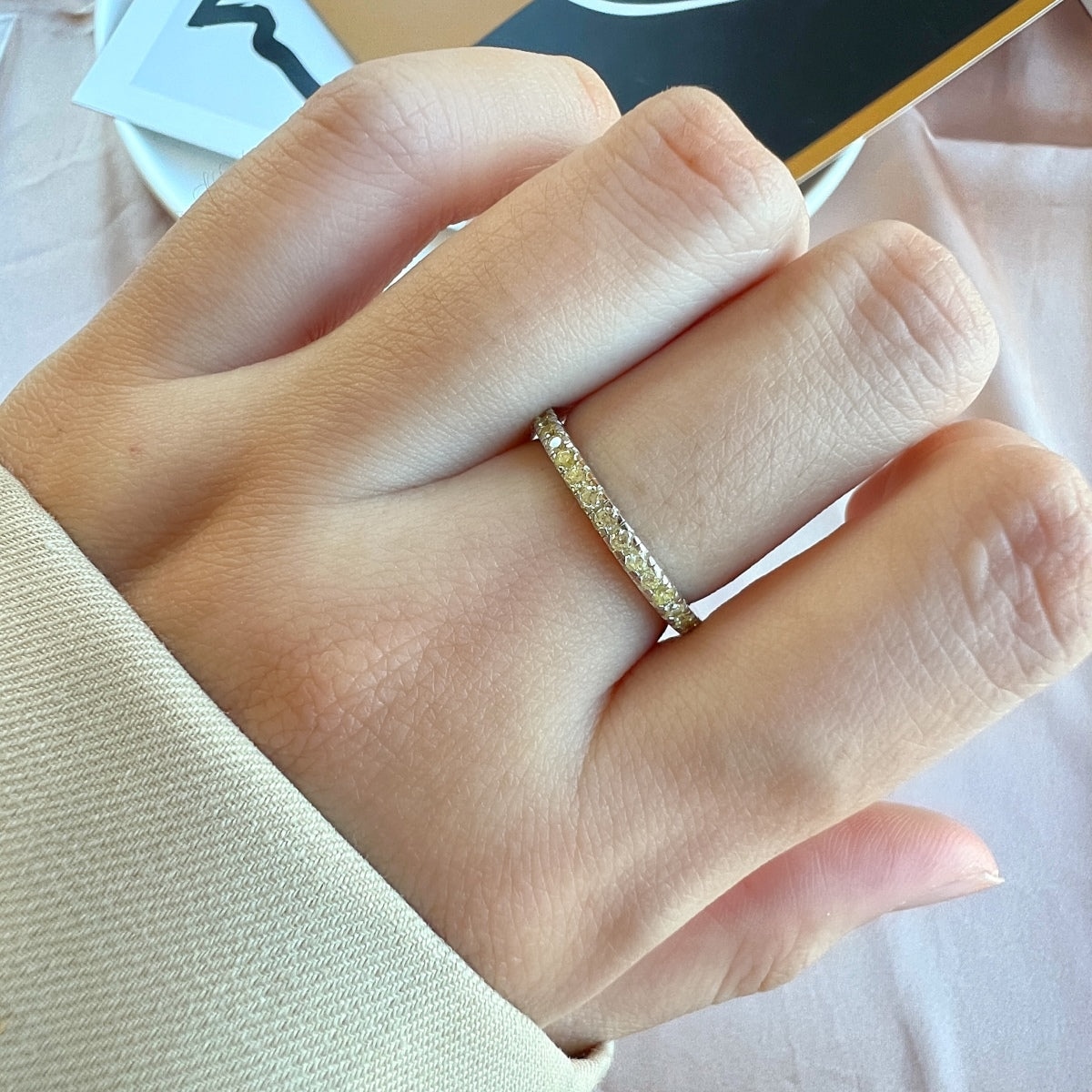 [Echo Fine ]Delicate Sparkling Round Cut Daily Ring