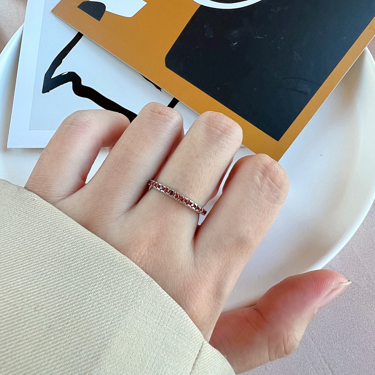 [Echo Fine ]Delicate Sparkling Round Cut Daily Ring