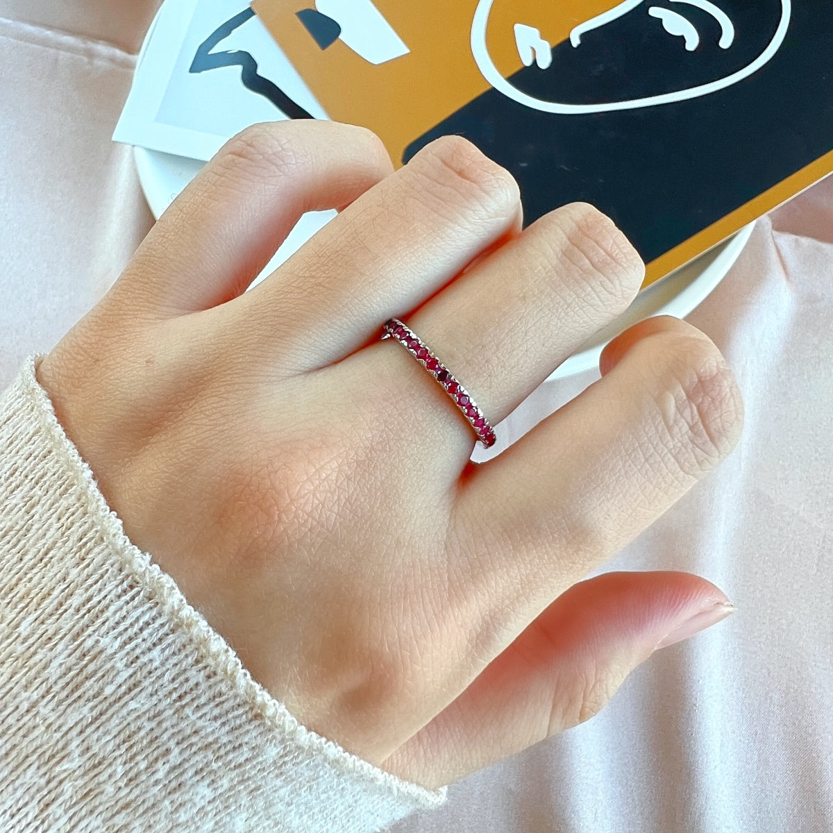 [Echo Fine ]Delicate Sparkling Round Cut Daily Ring