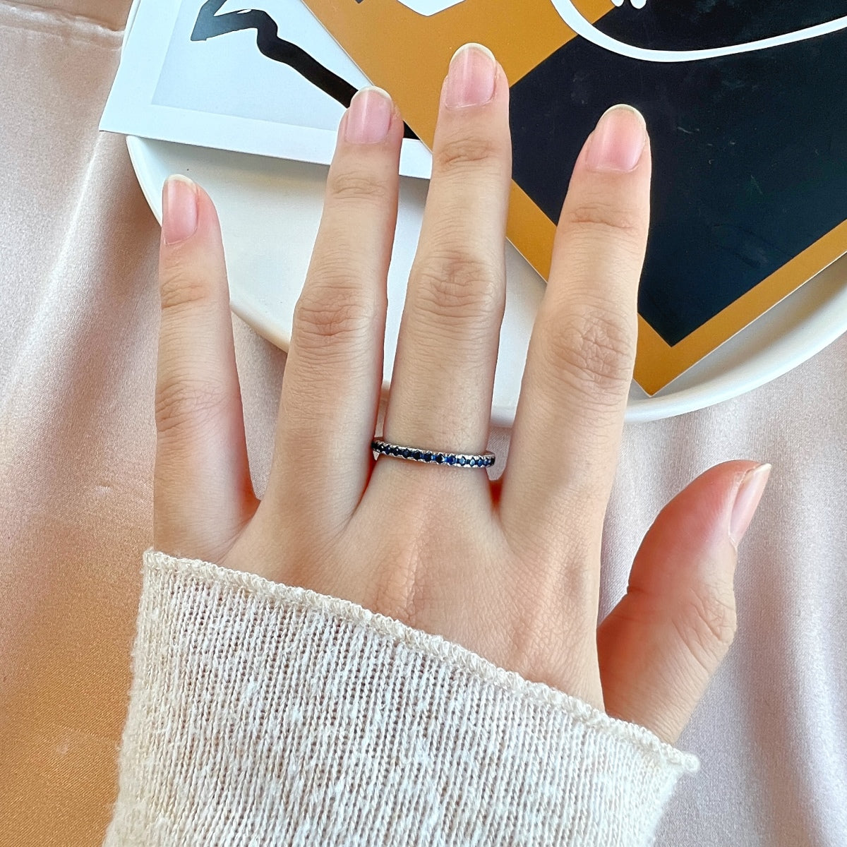 [Echo Fine ]Delicate Sparkling Round Cut Daily Ring