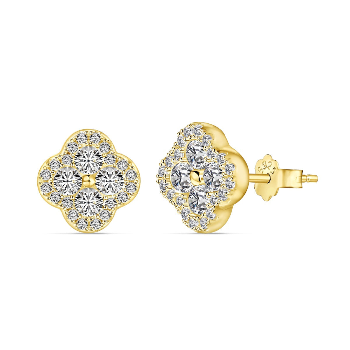 [Echo Fine ]Four-Leaf Clover Flower Shaped Earrings