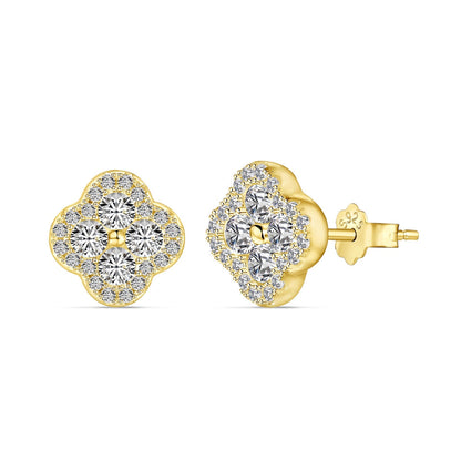 [Echo Fine ]Four-Leaf Clover Flower Shaped Earrings