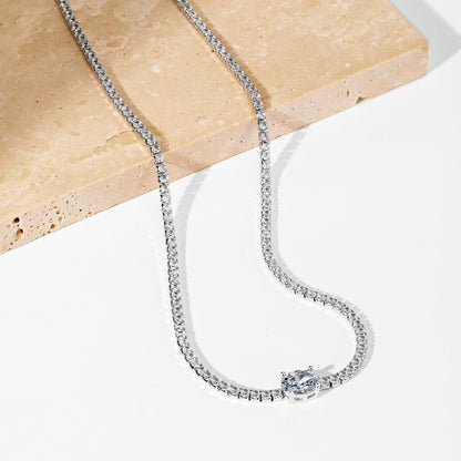 [Echo Fine ]1.0 Carat Shining Oval Cut Necklace