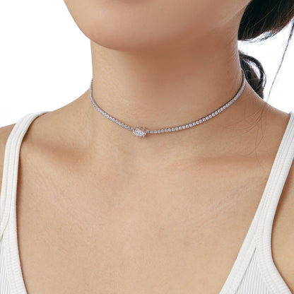 [Echo Fine ]1.0 Carat Shining Oval Cut Necklace