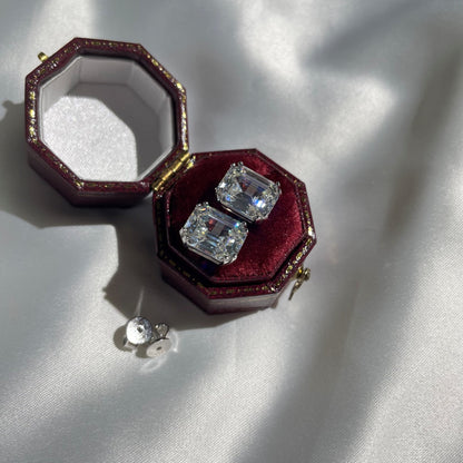 [Echo Fine ]Dazzling Square Shape Earrings