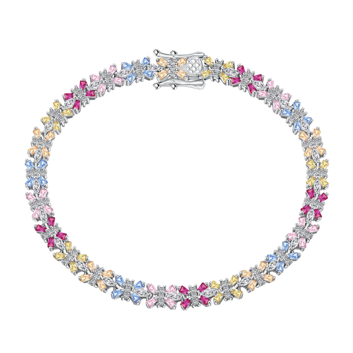[Echo Fine ]Radiant Colorful Emerald Cut Party Bracelet