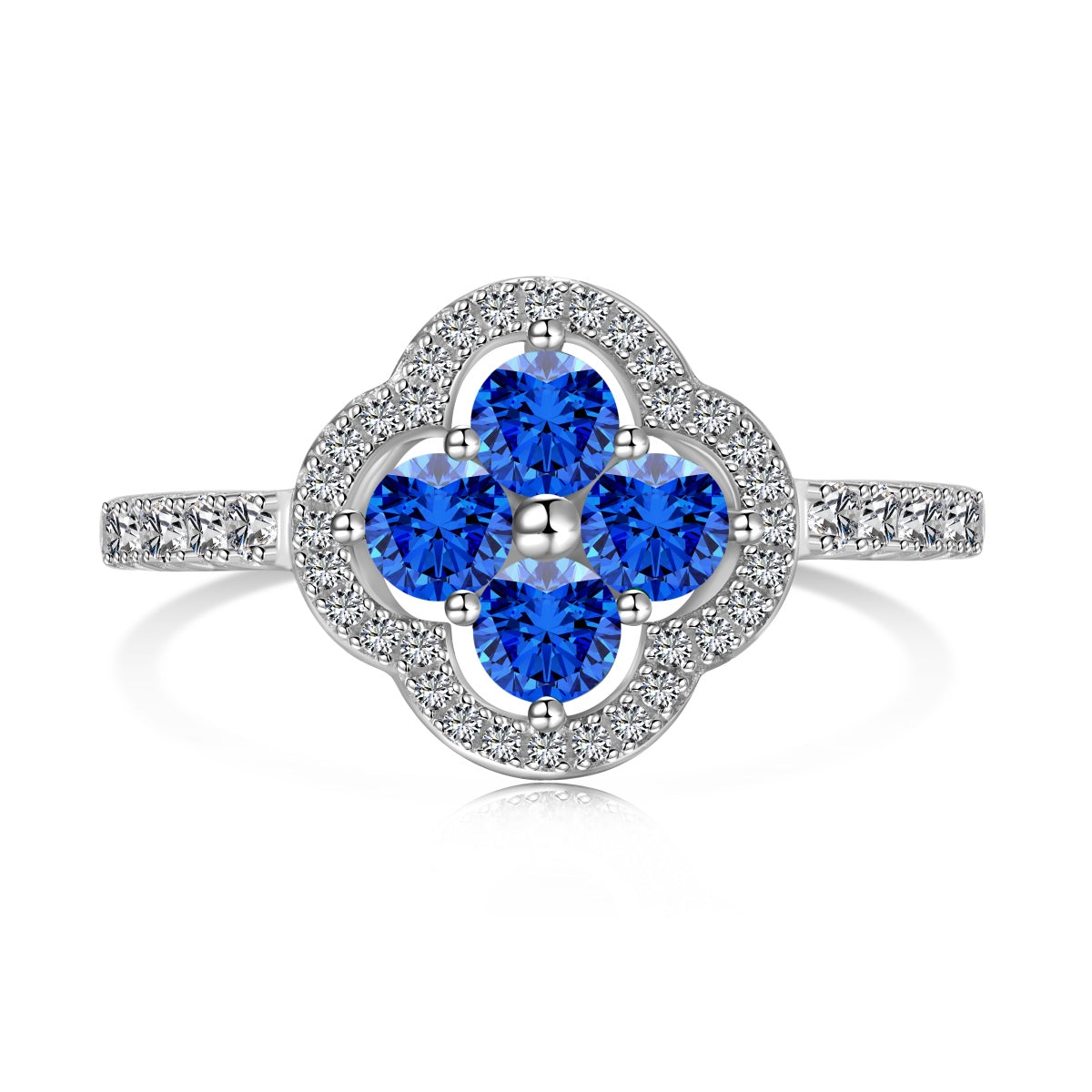 [Echo Fine ]Four Leaf Clover Flower Design Ring