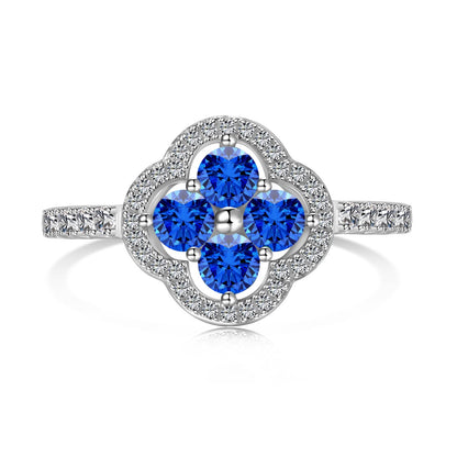 [Echo Fine ]Four Leaf Clover Flower Design Ring