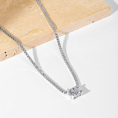 [Echo Fine ]4.0 Carat Elegant Radiant Cut Necklace