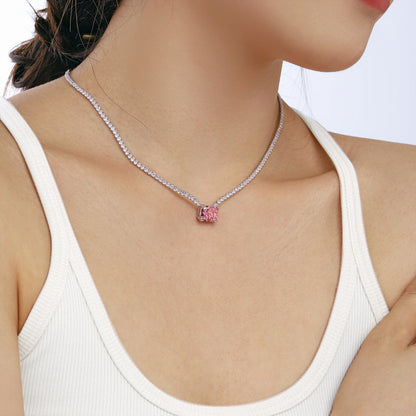 [Echo Fine ]4.0 Carat Elegant Radiant Cut Necklace