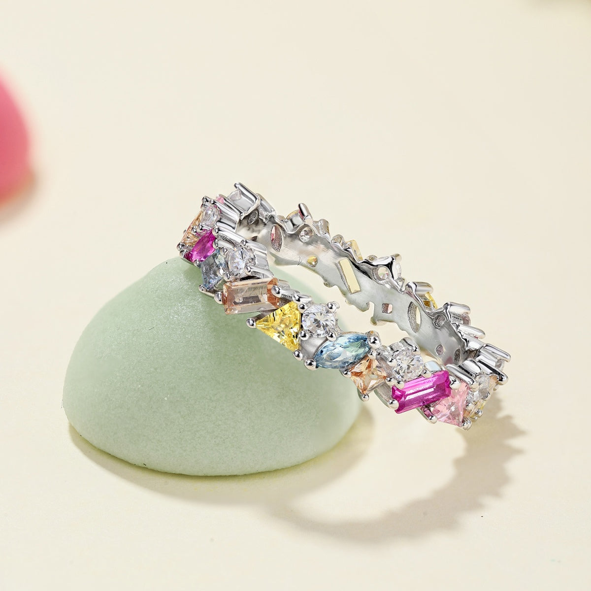 [Echo Fine ]Dazzling Polychromatic Multi cut Daily Ring