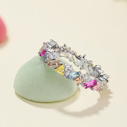[Echo Fine ]Dazzling Polychromatic Multi cut Daily Ring