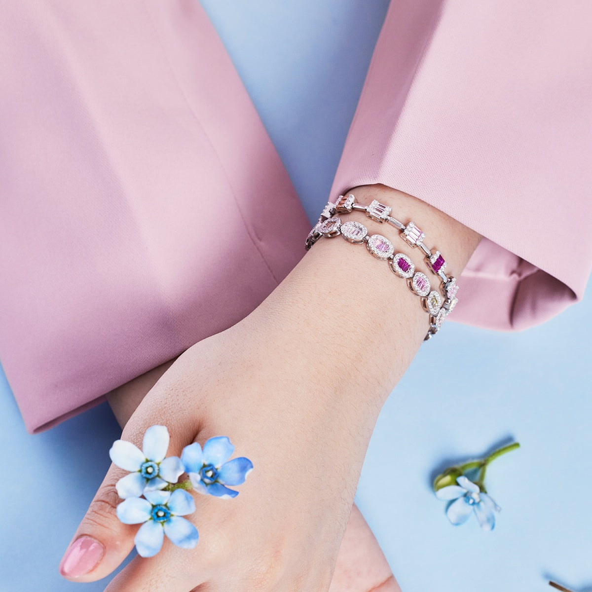 [Echo Fine ]Dainty Charming Emerald Cut Daily Bracelet