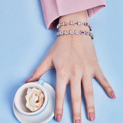 [Echo Fine ]Dainty Charming Emerald Cut Daily Bracelet