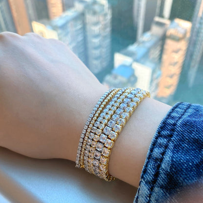 [Echo Fine ]Radiant Shinning Princess Cut Tennis Bracelet