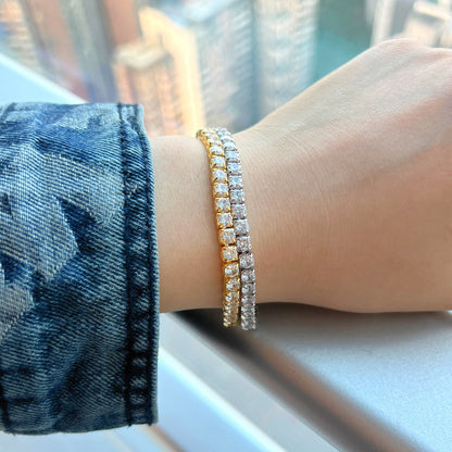 [Echo Fine ]Sparkling Radiant Princess Cut Tennis Bracelet