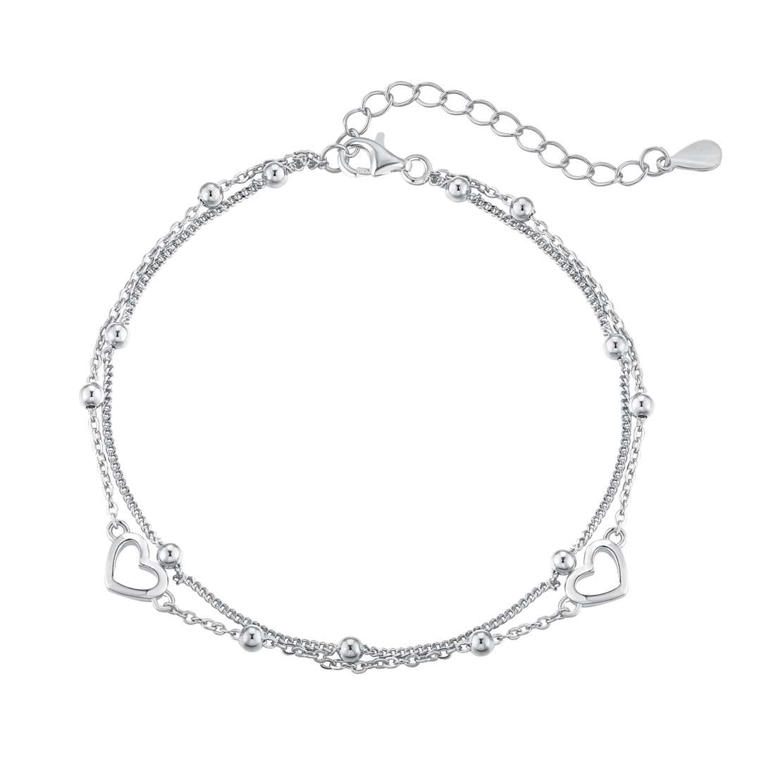 [Echo Fine ]Dainty Double Layer Love Heart Bracelet