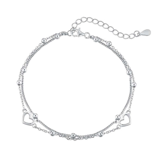 [Echo Fine ]Dainty Double Layer Love Heart Bracelet