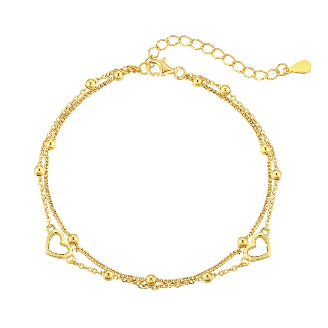 [Echo Fine ]Dainty Double Layer Love Heart Bracelet