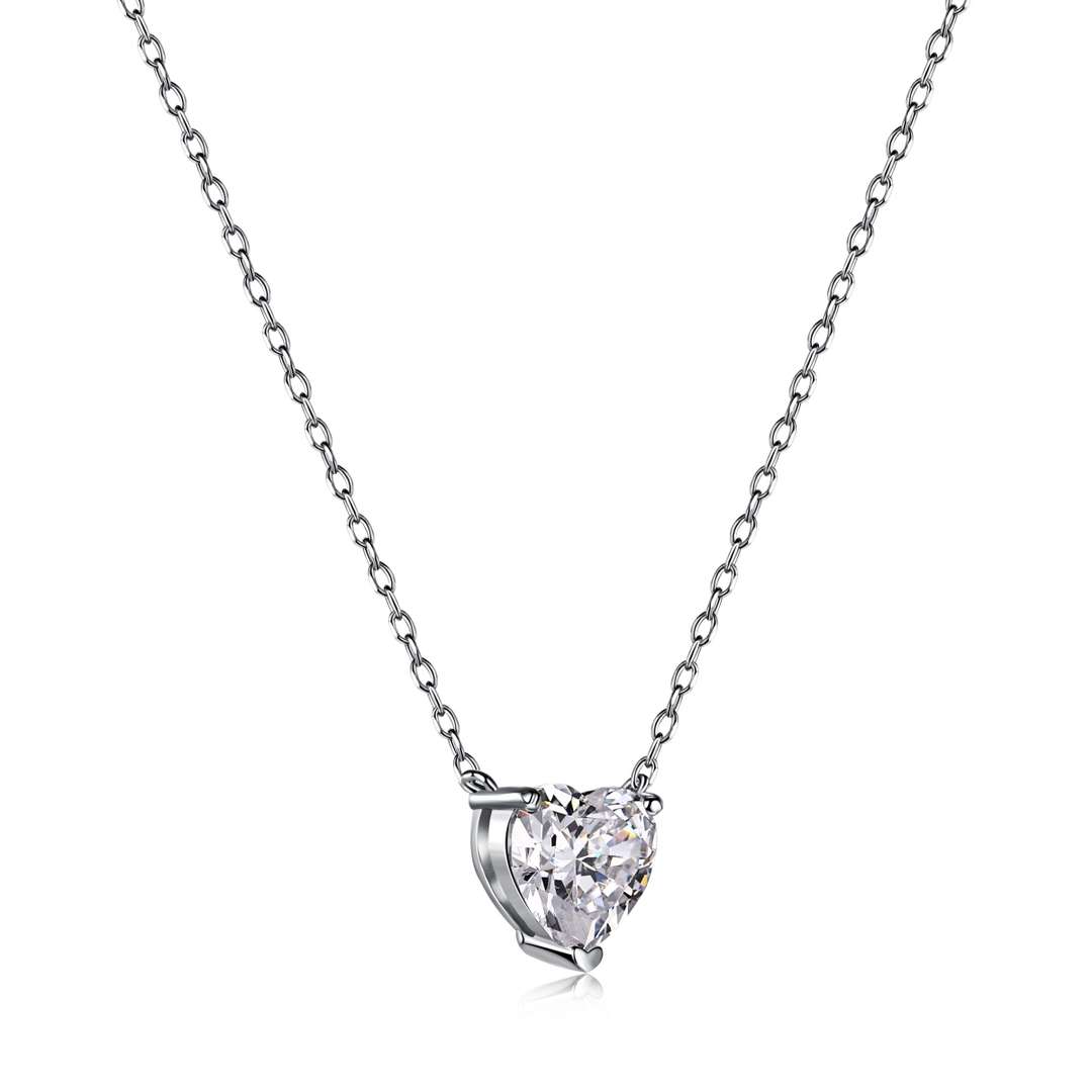 [Echo Fine ]Heart Shape Main Stone Pendant Collarbone Necklace