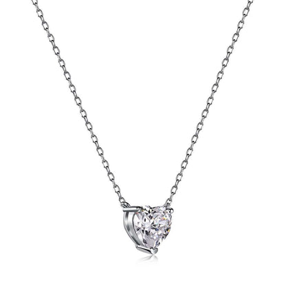 [Echo Fine ]Heart Shape Main Stone Pendant Collarbone Necklace