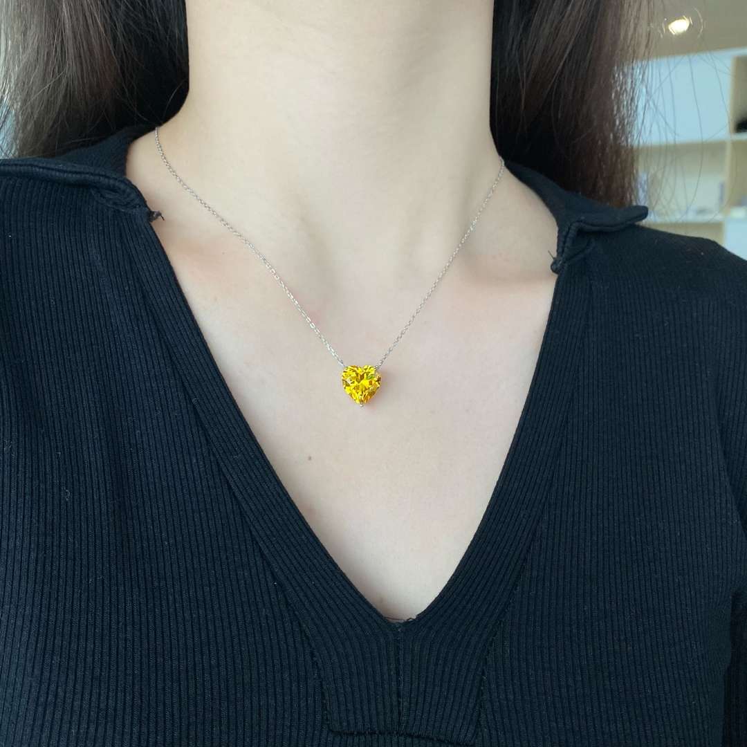 [Echo Fine ]6.0 carat Radiant Heart Shape Necklace