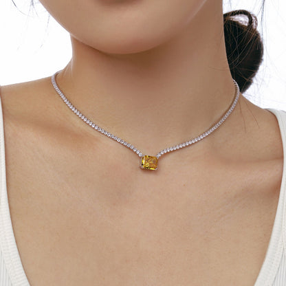 [Echo Fine ]4.0 Carat Elegant Radiant Cut Necklace