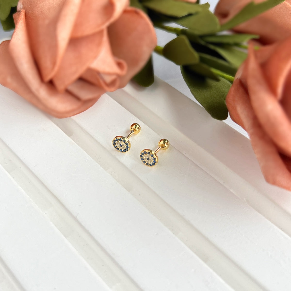 [Echo Fine ]Devil's Eye Ear Bone Nail Earrings