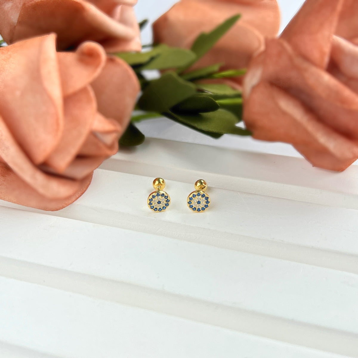 [Echo Fine ]Devil's Eye Ear Bone Nail Earrings